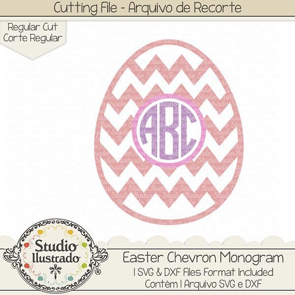 Easter Chevron Monogram - Studio Ilustrado