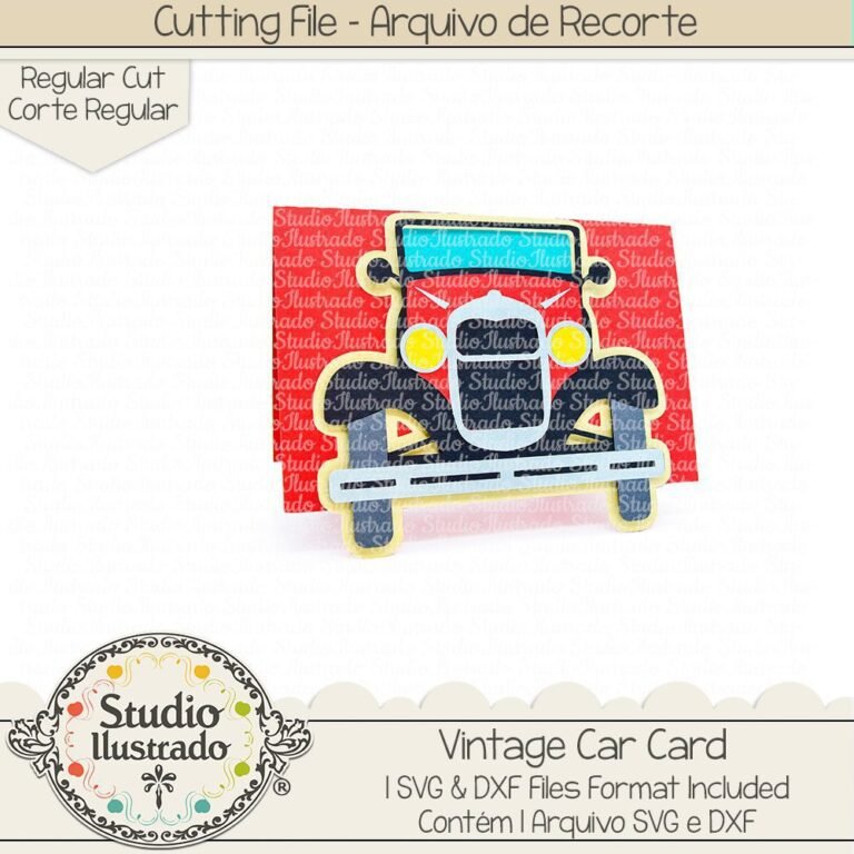 Vintage Car Card Studio Ilustrado