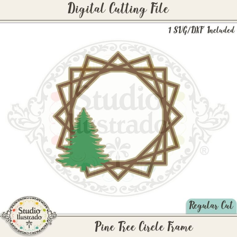 Pine Tree Circle Frame – Studio Ilustrado